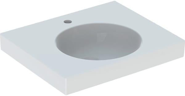 Geberit Preciosa II Waschtisch 60x50 cm mit Ablagefläche und Hahnloch, weiß