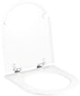 Geberit Courreges WC-Sitz Weiß mit verchromten Scharnieren – Duroplast, 155 mm Befestigungsabstand