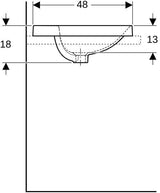 Geberit VariForm Einbauwaschtisch rund 48 cm mit Hahnlochbank, weiß