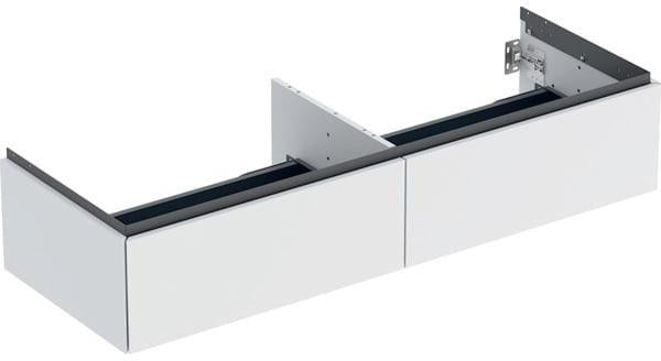 Geberit ONE Unterschrank für Aufsatzwaschtisch, 2 Schubladen, 133,2 cm, weiß hochglänzend