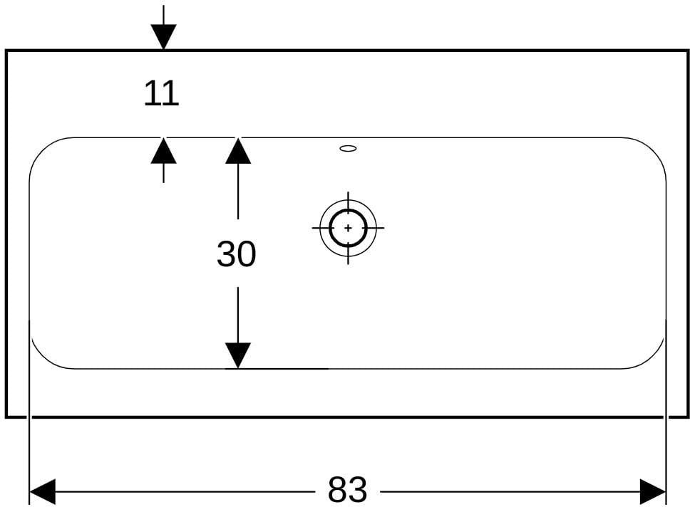 Geberit iCon Light Waschtisch 60x48cm ohne Hahnloch, mit Überlauf, weiß – Wandmontage