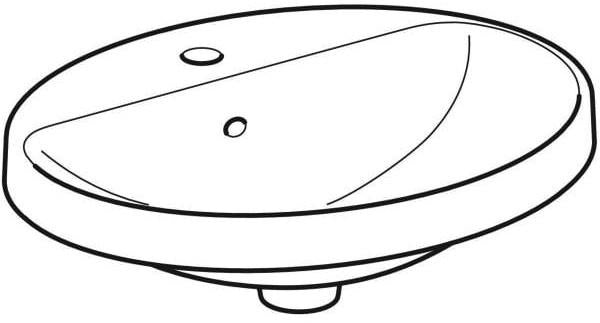 Geberit VariForm Einbauwaschtisch oval 50x45 cm mit Hahnlochbank und KeraTect Weiß