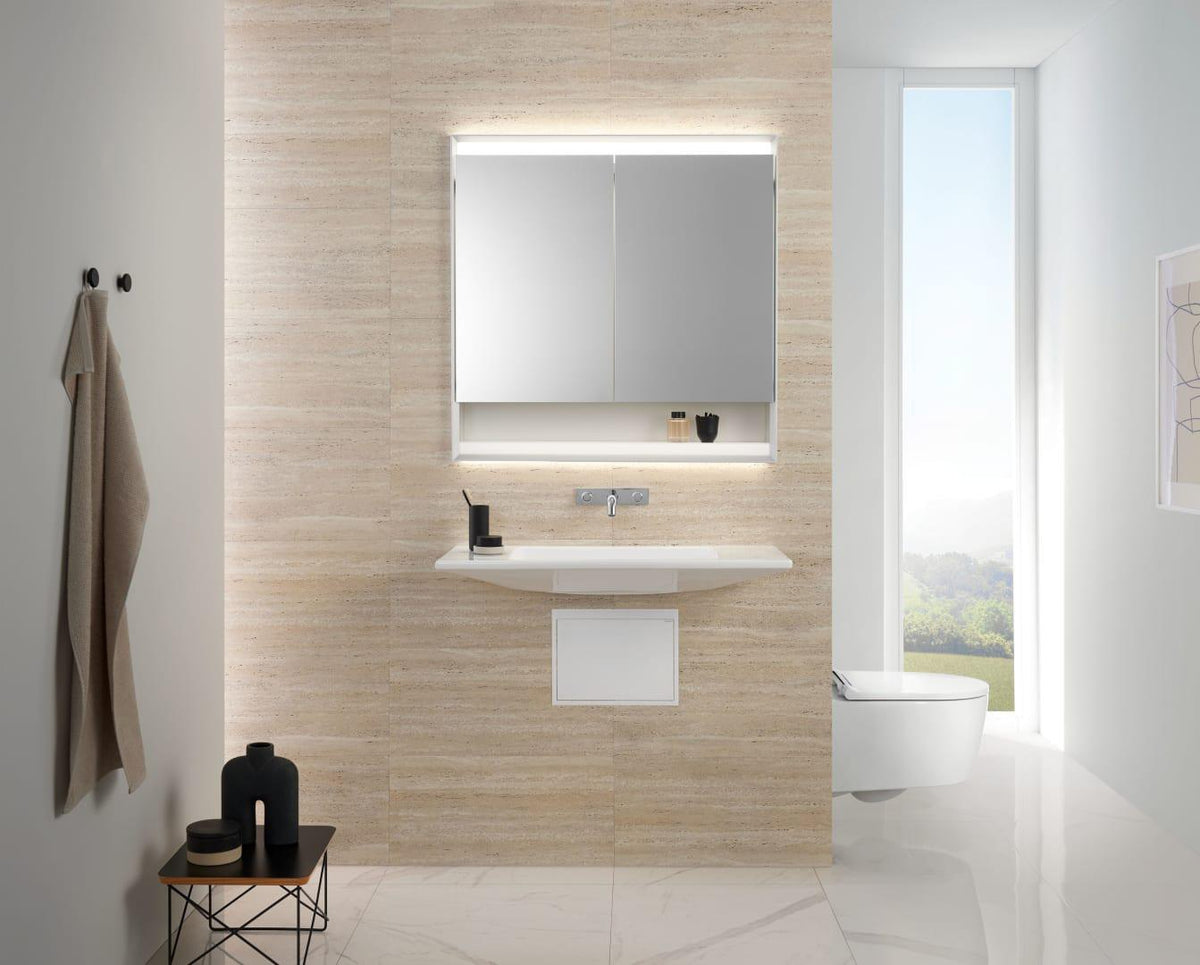 Geberit ONE Waschtisch 90x40 cm CleanDrain mit KeraTect, weiß glänzend, ohne Hahnloch