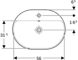 Geberit VariForm Einbauwaschtisch elliptisch 60x45 cm mit Hahnlochbank, weiß