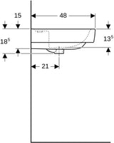 Geberit Renova Plan Waschtisch 55x44 cm mit Hahnloch, ohne Überlauf, weiß