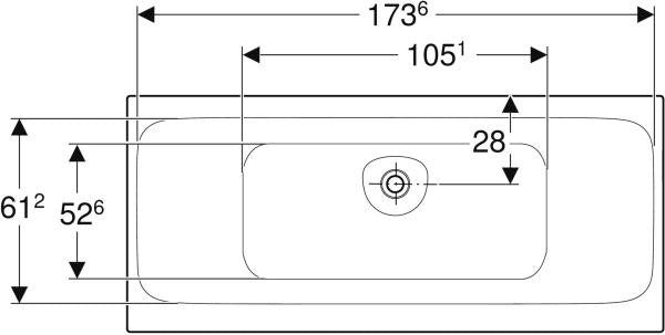 Geberit Tawa Duo Badewanne 170x75 cm weiß, rechteckig, schmaler Rand, 2-Sitzer