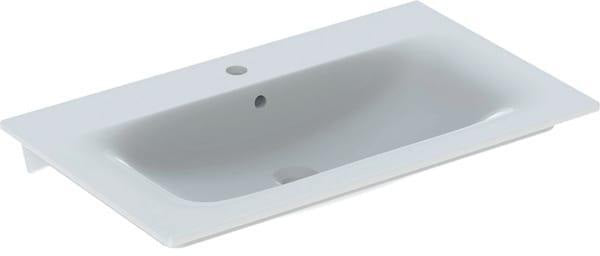 GEBERIT Renova Plan Möbelwaschtisch 100x48 cm mit Hahnloch und Überlauf in Weiß