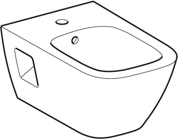 GEBERIT Renova Plan Wandbidet teilgeschlossen mit Überlauf und KeraTect Weiß