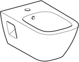 GEBERIT Renova Plan Wandbidet teilgeschlossen mit Überlauf und KeraTect Weiß