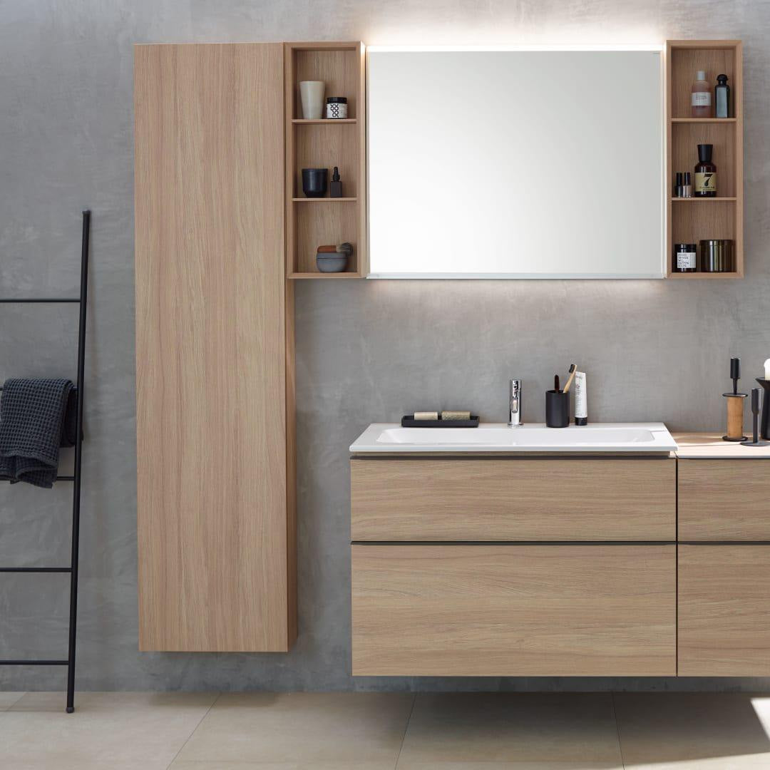 Geberit iCon Waschtischunterschrank 88,8 cm, 2 Schubladen, weiß hochglanz – wandhängend, vormontiert