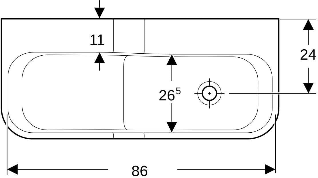 Geberit Bambini Spiel- und Waschlandschaft 900 mm, 2 Waschplätze, ohne Hahnloch, grün