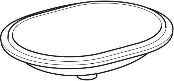 Geberit VariForm Unterbauwaschtisch elliptisch 62,5 cm weiß KeraTect ohne Hahnloch