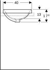 Geberit VariForm Einbauwaschtisch elliptisch 60x40 cm weiß KeraTect ohne Hahnloch