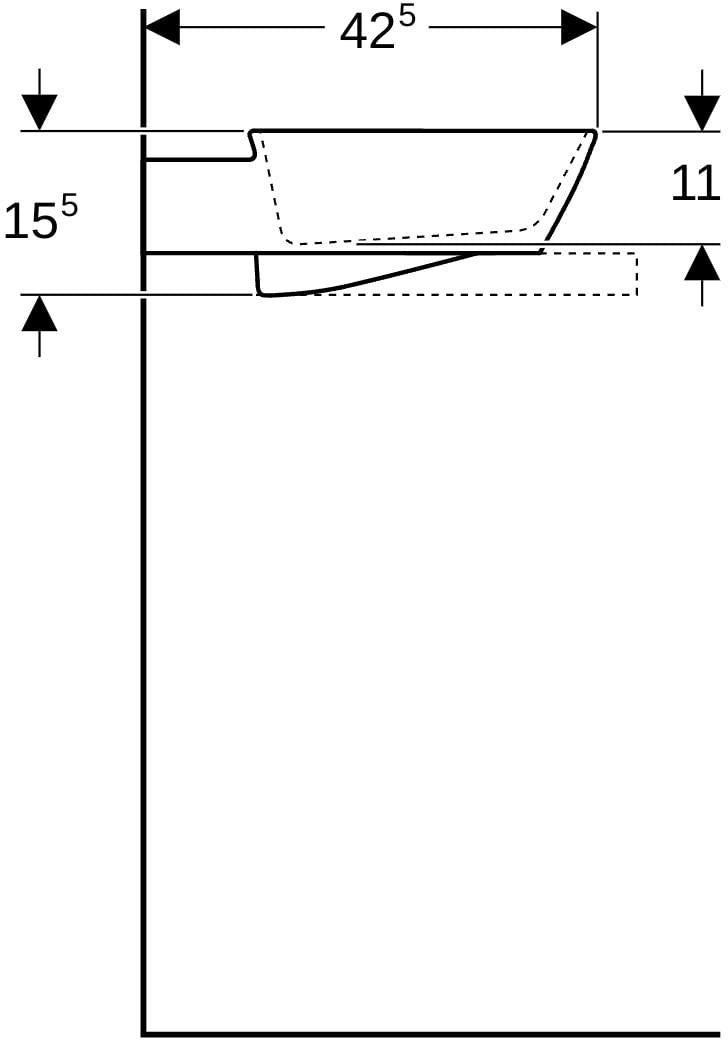 Geberit ONE Aufsatzwaschtisch 50x42,5 cm weiß KeraTect CleanDrain mit Hahnloch