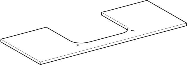 Geberit ONE Waschtischplatte 120 cm Marmoroptik weiß matt mit Ausschnitt für Aufsatzwaschtisch