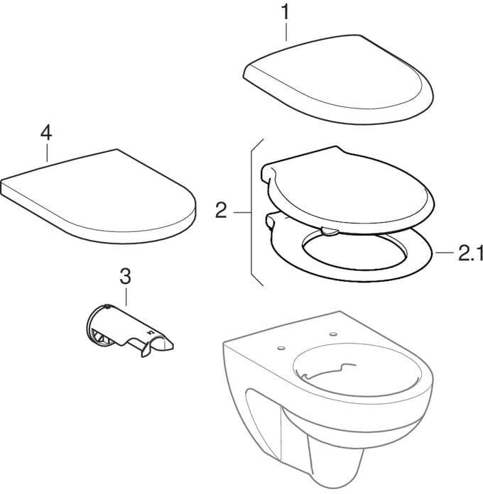 Geberit Renova Wand-WC Tiefspüler Rimfree spülrandlos weiß 4,5 l