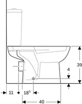 GEBERIT Renova Stand-WC für Aufsatz-Spülkasten, Tiefspüler, Abgang horizontal, weiß