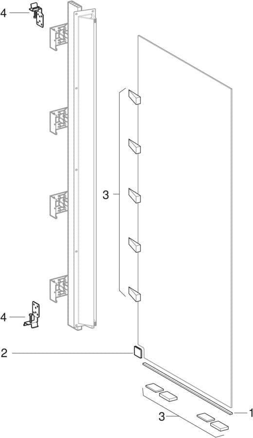 GEBERIT ONE Walk-in-Duschwand 139x200 cm, rahmenlos, 8 mm Sicherheitsglas