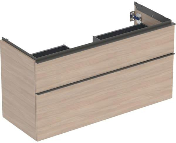 Geberit iCon Unterschrank für Waschtisch, 2 Schubladen, 118,4 cm, weiß hochglänzend