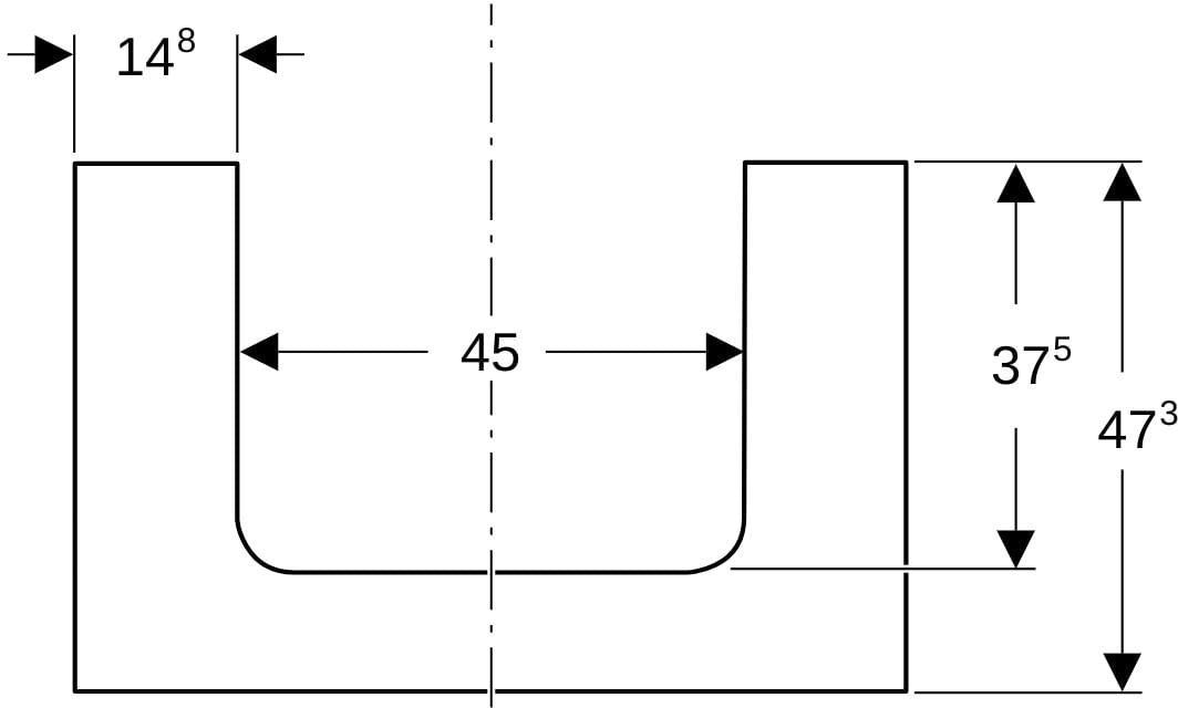 Geberit ONE Waschtischplatte 75x3x47 cm weiß hochglänzend mit mittigem Ausschnitt für Aufsatzwaschtisch