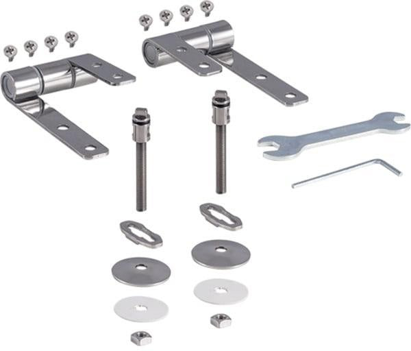 GEBERIT Set Scharniere für WC-Sitz Preciosa – 2 Stück mit Montageschlüssel