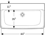 GEBERIT Renova Plan Waschtisch 55x44cm ohne Hahnloch & Überlauf, weiß – Unterbaufähig