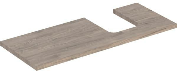 Geberit ONE Waschtischplatte weiß hochglänzend 90 cm Ausschnitt rechts für Aufsatzwaschtisch Schalenform