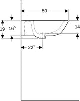 Geberit Renova Waschtisch 65x50 cm ohne Hahnloch, ohne Überlauf, weiß – Wandmontage