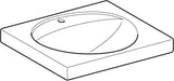 Geberit Preciosa Waschtisch 60 cm mit Ablagefläche, Hahnloch mittig, ohne Überlauf, weiß