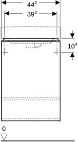 GEBERIT Smyle Unterschrank für Handwaschbecken, 44,2 cm, sandgrau hochglanz, mit 1 Tür rechts