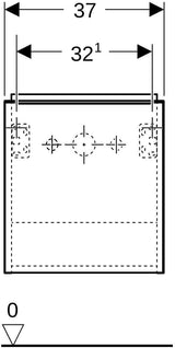 Geberit iCon Unterschrank für Handwaschbecken, 1 Tür rechts, 37 cm, weiß hochglänzend