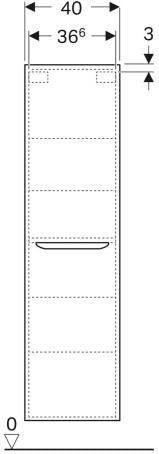 Geberit Hochschrank MYDAY 400x1500x275 mm Lack taupe hochglanz mit Dämpfung