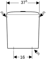 Geberit iCon AP-Spülkasten aufgesetzt, 2-Mengen-Spülung, Wasseranschluss seitlich, weiß