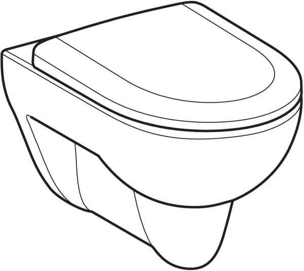 GEBERIT Renova Set Wand-WC Tiefspüler mit WC-Sitz, weiß – Wandmontage