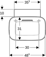 Geberit ONE Aufsatzwaschtisch 50x42,5 cm mit CleanDrain, KeraTect, weiß – ohne Hahnloch