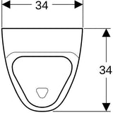 GEBERIT Alivio Urinal wandhängend mit Spülrand, Zulauf hinten, Abgang hinten/unten, weiß