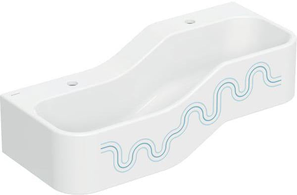 GEBERIT Bambini Spiel- und Waschlandschaft 90 cm – 2 Waschplätze, 2 Hahnlöcher, weiß
