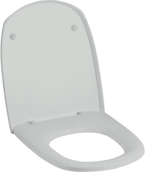 Geberit Vitelle WC-Sitz mit Deckel, Duroplast weiß glänzend, Edelstahl Scharniere