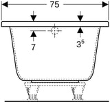 GEBERIT Renova Plan Rechteckbadewanne 170x75x42 cm weiß, Sanitäracryl, 1-Sitzer