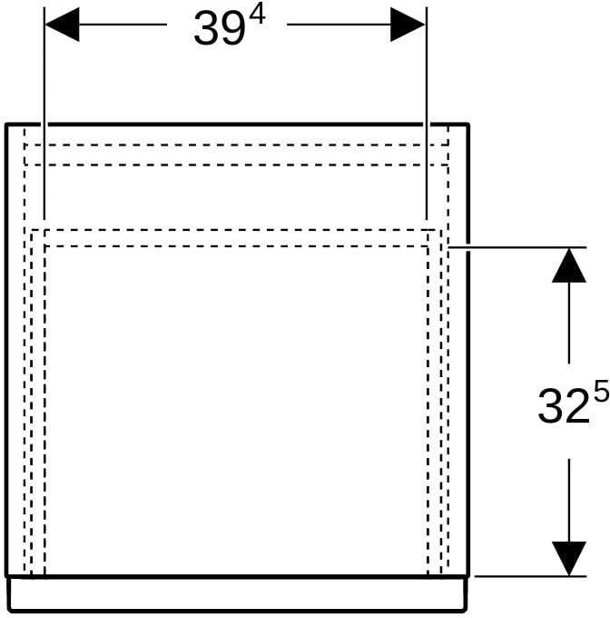 Geberit iCon Seitenschrank 45 cm – 2 Schubladen, weiß hochglänzend, wandhängend