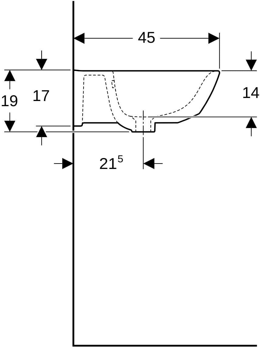 Geberit Renova Waschtisch 65x50 cm ohne Hahnloch, mit Überlauf, weiß – Wandmontage