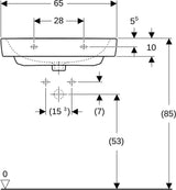 Geberit Renova Plan Waschtisch 55x44 cm mit Hahnloch, ohne Überlauf, weiß