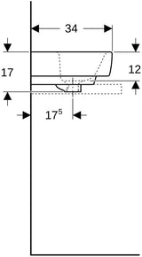Geberit Renova Plan Aufsatz-Handwaschbecken 45x34 cm mit Hahnloch und Überlauf in Weiß