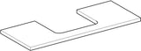 Geberit ONE Waschtischplatte 75x3x47 cm weiß hochglänzend mit mittigem Ausschnitt für Aufsatzwaschtisch