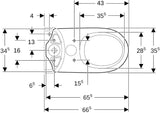 GEBERIT Renova Stand-WC für Aufsatz-Spülkasten, Tiefspüler, Abgang horizontal, weiß