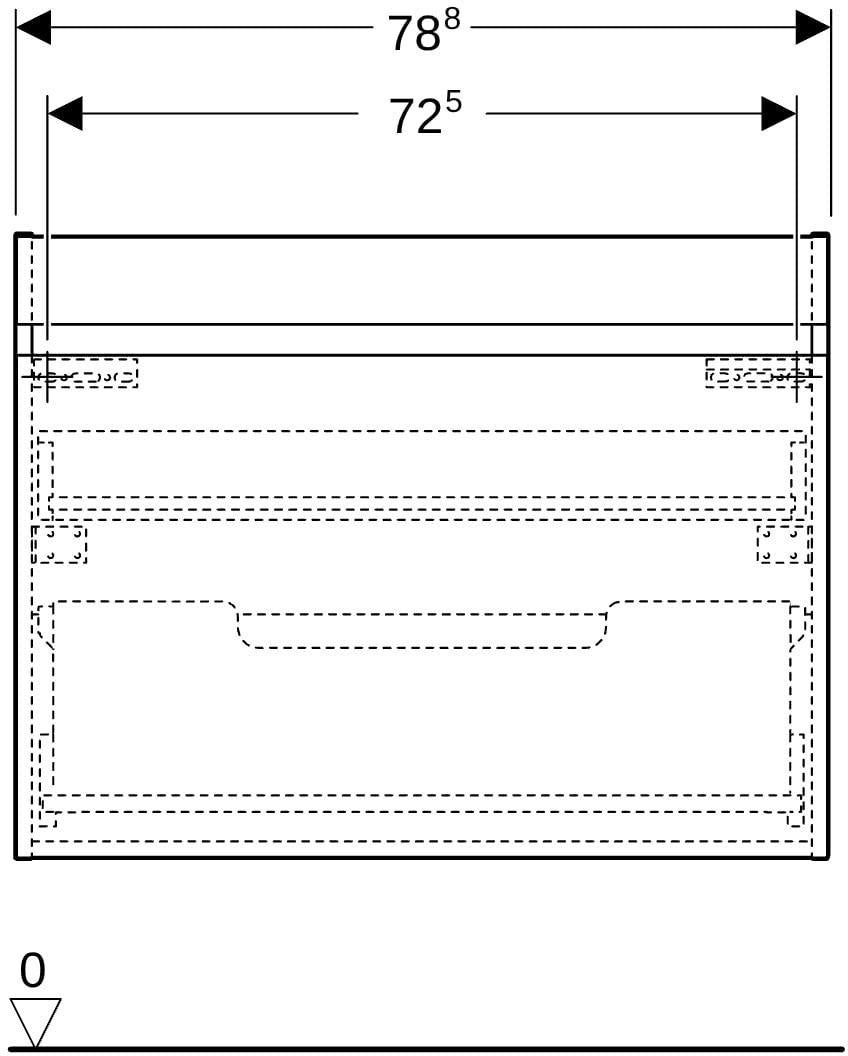 Geberit Renova Plan Unterschrank für Möbelwaschtisch, 1 Schublade, Nussbaum hickory hell, 53,8 cm