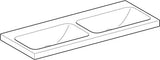 Geberit iCon Light Doppelwaschtisch 120x48 cm mit Hahnloch und Überlauf in Weiß