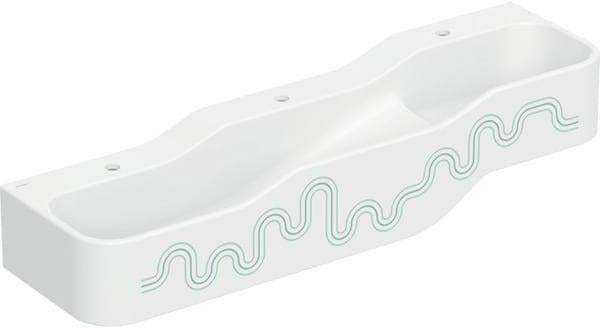GEBERIT Bambini Spiel- und Waschlandschaft 140 cm – 3 Waschplätze, 3 Hahnlöcher, weiß-alpin matt