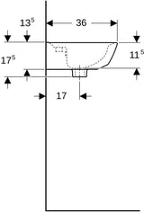 GEBERIT Renova Handwaschbecken 45x36 cm mit Hahnloch & Überlauf in Weiß, KeraTect