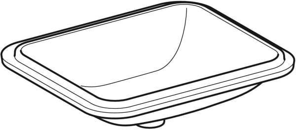 Geberit VariForm Unterbauwaschtisch 58x49 cm rechteckig ohne Hahnloch mit KeraTect